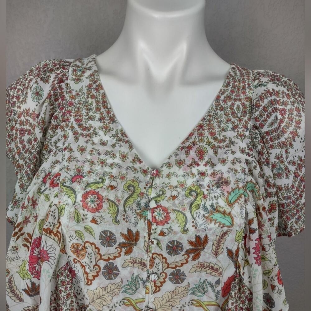 Matilda Jane Fly By Floral Cascading Ruffle Top Size XS - Picture 12 of 14